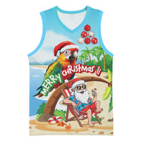 Personalized Hawaii Santa Parrot Christmas Basketball Jersey Summer Vibe - Wonder Print Shop