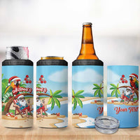 Personalized Hawaii Santa Parrot Christmas 4 in 1 Can Cooler Tumbler Summer Vibe - Wonder Print Shop