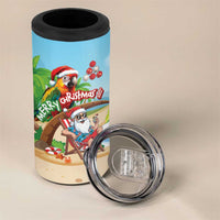 Personalized Hawaii Santa Parrot Christmas 4 in 1 Can Cooler Tumbler Summer Vibe - Wonder Print Shop