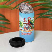 Personalized Hawaii Santa Parrot Christmas 4 in 1 Can Cooler Tumbler Summer Vibe - Wonder Print Shop