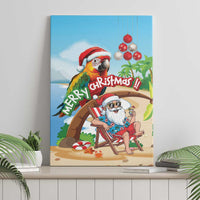 Hawaii Santa Parrot Christmas Canvas Wall Art Summer Vibe - Wonder Print Shop