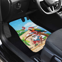 Personalized Hawaii Santa Parrot Christmas Car Mats Summer Vibe - Wonder Print Shop