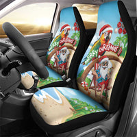 Hawaii Santa Parrot Christmas Car Seat Cover Summer Vibe - Wonder Print Shop