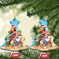 Hawaii Santa Parrot Christmas Ceramic Ornament Summer Vibe - Wonder Print Shop