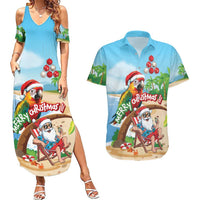 Personalized Hawaii Santa Parrot Christmas Couples Matching Summer Maxi Dress and Hawaiian Shirt Summer Vibe - Wonder Print Shop