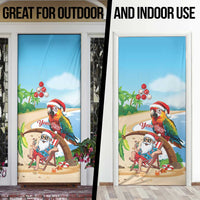 Personalized Hawaii Santa Parrot Christmas Door Cover Summer Vibe - Wonder Print Shop