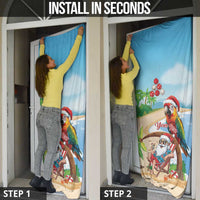 Personalized Hawaii Santa Parrot Christmas Door Cover Summer Vibe - Wonder Print Shop