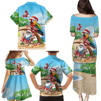 Personalized Hawaii Santa Parrot Christmas Family Matching Puletasi and Hawaiian Shirt Summer Vibe - Wonder Print Shop