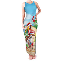 Personalized Hawaii Santa Parrot Christmas Family Matching Tank Maxi Dress and Hawaiian Shirt Summer Vibe - Wonder Print Shop