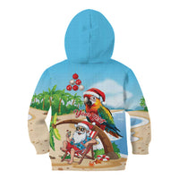 Personalized Hawaii Santa Parrot Christmas Kid Hoodie Summer Vibe - Wonder Print Shop