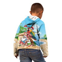 Personalized Hawaii Santa Parrot Christmas Kid Hoodie Summer Vibe - Wonder Print Shop