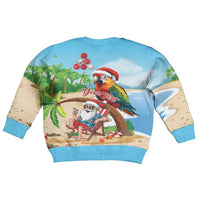 Personalized Hawaii Santa Parrot Christmas Kid Ugly Christmas Sweater Summer Vibe - Wonder Print Shop