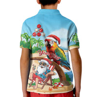 Personalized Hawaii Santa Parrot Christmas Kid Polo Shirt Summer Vibe - Wonder Print Shop
