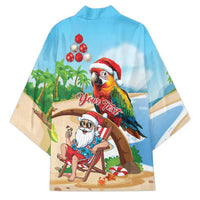 Personalized Hawaii Santa Parrot Christmas Kimono Summer Vibe - Wonder Print Shop