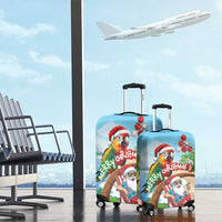 Hawaii Santa Parrot Christmas Luggage Cover Summer Vibe - Wonder Print Shop
