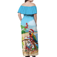 Personalized Hawaii Santa Parrot Christmas Off Shoulder Maxi Dress Summer Vibe - Wonder Print Shop