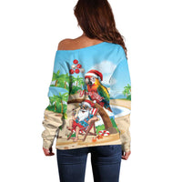 Personalized Hawaii Santa Parrot Christmas Off Shoulder Sweater Summer Vibe - Wonder Print Shop