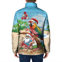 Personalized Hawaii Santa Parrot Christmas Padded Jacket Summer Vibe - Wonder Print Shop