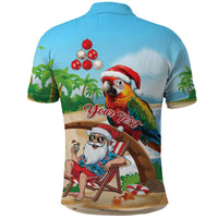 Personalized Hawaii Santa Parrot Christmas Polo Shirt Summer Vibe - Wonder Print Shop