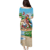 Personalized Hawaii Santa Parrot Christmas Puletasi Summer Vibe - Wonder Print Shop