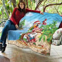 Hawaii Santa Parrot Christmas Quilt Summer Vibe - Wonder Print Shop