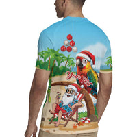 Personalized Hawaii Santa Parrot Christmas Rugby Jersey Summer Vibe - Wonder Print Shop