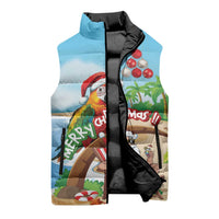 Personalized Hawaii Santa Parrot Christmas Sleeveless Puffer Jacket Summer Vibe - Wonder Print Shop
