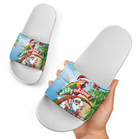 Hawaii Santa Parrot Christmas Slide Sandals Summer Vibe - Wonder Print Shop