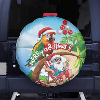 Hawaii Santa Parrot Christmas Spare Tire Cover Summer Vibe - Wonder Print Shop