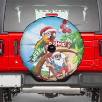 Hawaii Santa Parrot Christmas Spare Tire Cover Summer Vibe - Wonder Print Shop