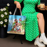 Hawaii Santa Parrot Christmas Tote Bag Summer Vibe - Wonder Print Shop