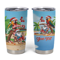 Personalized Hawaii Santa Parrot Christmas Tumbler Cup Summer Vibe - Wonder Print Shop