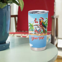 Personalized Hawaii Santa Parrot Christmas Tumbler Cup Summer Vibe - Wonder Print Shop