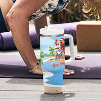 Personalized Hawaii Santa Parrot Christmas Tumbler With Handle Summer Vibe - Wonder Print Shop
