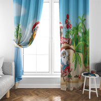 Hawaii Santa Parrot Christmas Window Curtain Summer Vibe - Wonder Print Shop