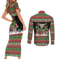 Sip Sparkle Sleigh Christmas Margarita Couples Matching Short Sleeve Bodycon Dress and Long Sleeve Button Shirt Funny Christmas Spirit - Wonder Print Shop
