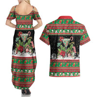 Sip Sparkle Sleigh Christmas Margarita Couples Matching Summer Maxi Dress and Hawaiian Shirt Funny Christmas Spirit - Wonder Print Shop