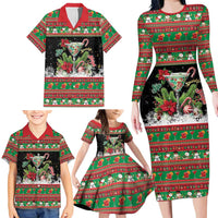 Sip Sparkle Sleigh Christmas Margarita Family Matching Long Sleeve Bodycon Dress and Hawaiian Shirt Funny Christmas Spirit - Wonder Print Shop