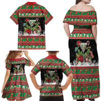 Sip Sparkle Sleigh Christmas Margarita Family Matching Off Shoulder Maxi Dress and Hawaiian Shirt Funny Christmas Spirit - Wonder Print Shop