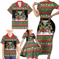 Sip Sparkle Sleigh Christmas Margarita Family Matching Short Sleeve Bodycon Dress and Hawaiian Shirt Funny Christmas Spirit - Wonder Print Shop