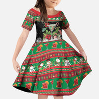 Sip Sparkle Sleigh Christmas Margarita Kid Short Sleeve Dress Funny Christmas Spirit - Wonder Print Shop