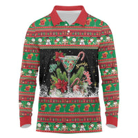 Sip Sparkle Sleigh Christmas Margarita Long Sleeve Polo Shirt Funny Christmas Spirit - Wonder Print Shop