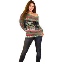 Sip Sparkle Sleigh Christmas Margarita Off Shoulder Sweater Funny Christmas Spirit - Wonder Print Shop