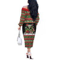 Sip Sparkle Sleigh Christmas Margarita Off The Shoulder Long Sleeve Dress Funny Christmas Spirit - Wonder Print Shop