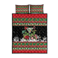 Sip Sparkle Sleigh Christmas Margarita Quilt Bed Set Funny Christmas Spirit - Wonder Print Shop