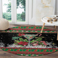 Sip Sparkle Sleigh Christmas Margarita Round Carpet Funny Christmas Spirit - Wonder Print Shop