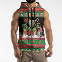 Sip Sparkle Sleigh Christmas Margarita Sleeveless Zip Hoodie Funny Christmas Spirit - Wonder Print Shop