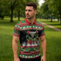 Sip Sparkle Sleigh Christmas Margarita Zipper Polo Shirt Funny Christmas Spirit - Wonder Print Shop