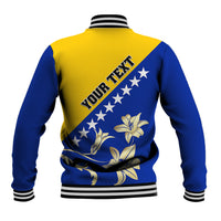 Bosnia and Herzegovina Independence Day Baseball Jacket Bosna i Hercegovina Lily - Wonder Print Shop