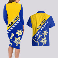 Bosnia and Herzegovina Independence Day Couples Matching Long Sleeve Bodycon Dress and Hawaiian Shirt Bosna i Hercegovina Lily - Wonder Print Shop